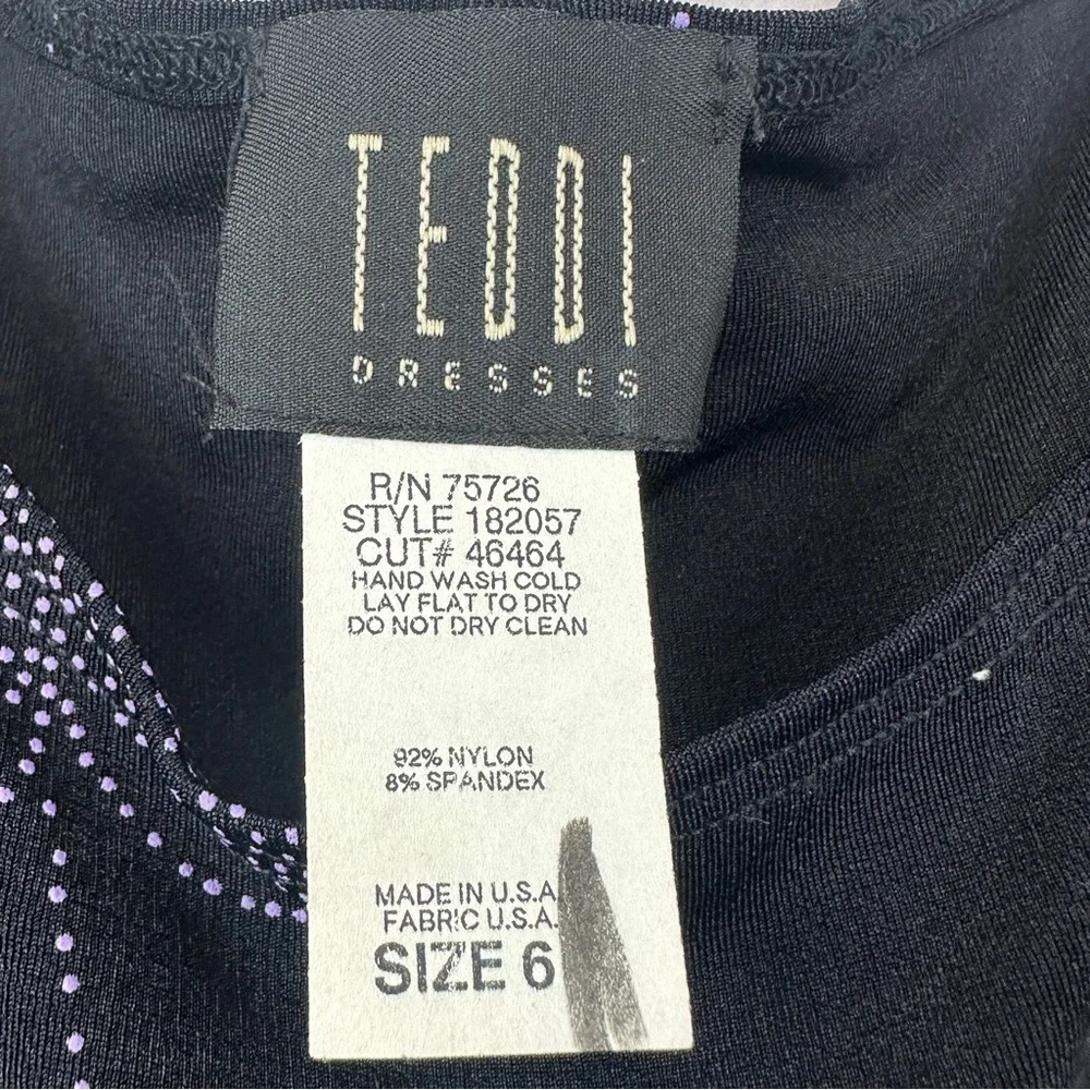 Vtg Teddi Y2k Tank Slip Mini Dress Sz 6 Butterfly Black Purple Whimsygoth Fairy - Picture 5 of 8